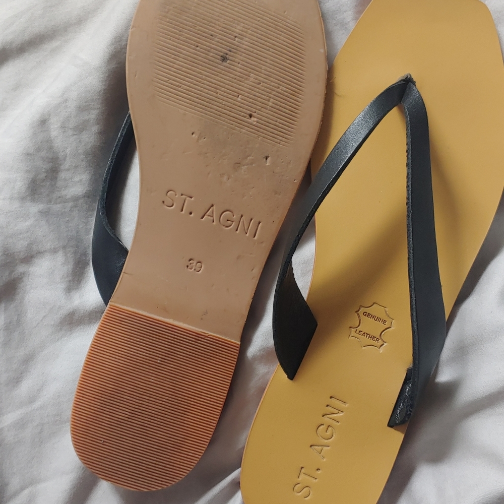 St. Agni Black Basik Slide Sandals size 9 with box